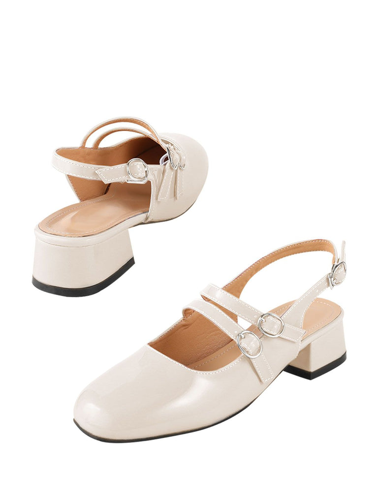 Vintage Solid Mary Janes Shoes