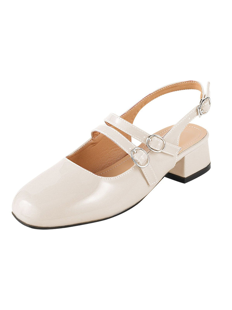 Vintage Solid Mary Janes Shoes