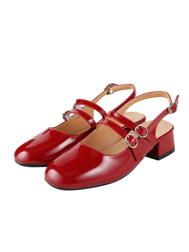 Vintage Solid Mary Janes Shoes