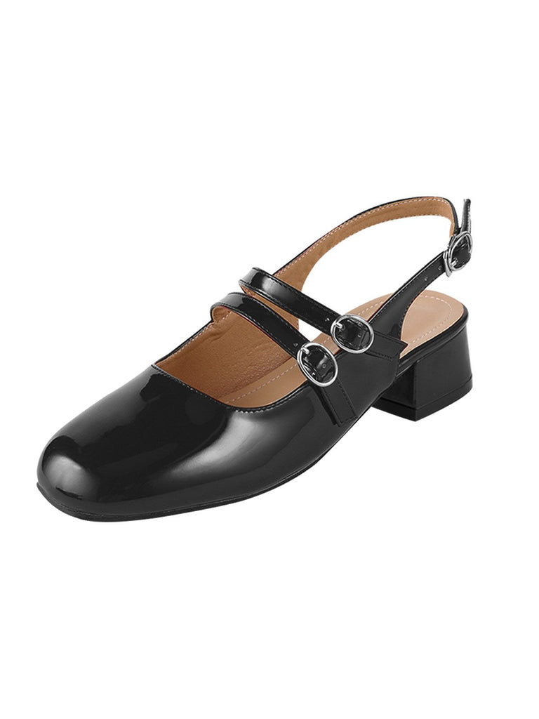 Vintage Solid Mary Janes Shoes