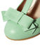 Solid Leather Bowknot T-Strap Chunky Heels