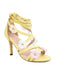 Retro 3D Flower Stilettos Ankle Wrap Sandals