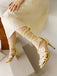 Retro 3D Flower Stilettos Ankle Wrap Sandals