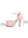 Pearl Bow Lace Peep Toe High Heels Sandals