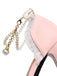 Pearl Bow Lace Peep Toe High Heels Sandals
