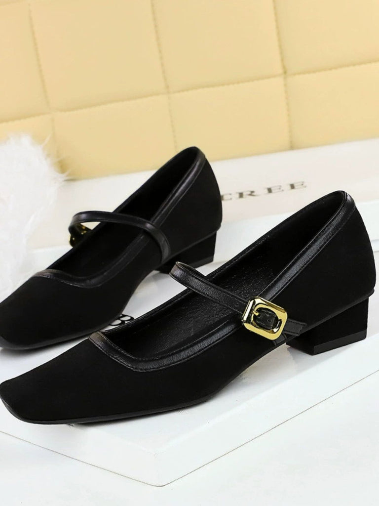Vintage Leopard Square-Toe Mary Jane Heels