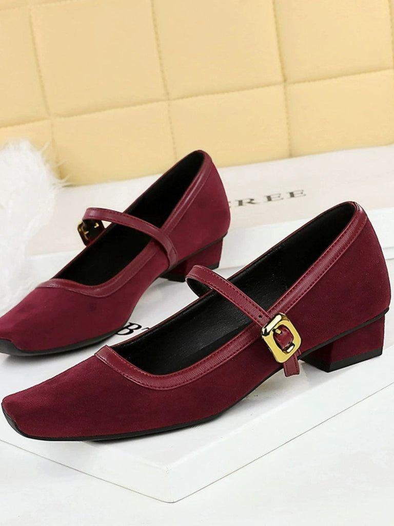Vintage Leopard Square-Toe Mary Jane Heels