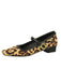 Vintage Leopard Square-Toe Mary Jane Heels