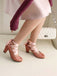 Vintage Mary Jane Ribbon Wrap Up Chunky Heels
