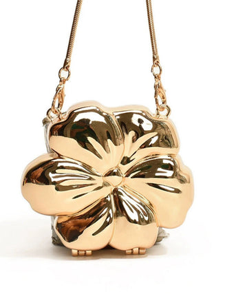 Flower Shape Alloy Chain Mini Bag