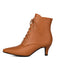 Vintage Lace-Up Kitten Heel Ankle Boots