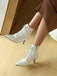 Vintage Lace-Up Kitten Heel Ankle Boots
