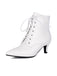 Vintage Lace-Up Kitten Heel Ankle Boots