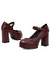 Vintage Solid Round Toe Buckle Chunky Heels