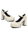Vintage Solid Round Toe Buckle Chunky Heels