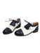 Colorblock Leather Round Toe Strappy Oxford Shoes
