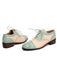 Colorblock Leather Round Toe Strappy Oxford Shoes