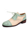 Colorblock Leather Round Toe Strappy Oxford Shoes