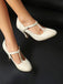 Vintage Lace Patchwork T-Strap Buckle High Heels