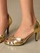 Vintage Solid Peep Toe Hollow Slip-On High Heels
