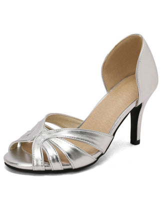 Vintage Solid Peep Toe Hollow Slip-On High Heels