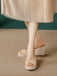 Vintage Peep Toe Slingback Wedge Sandals