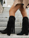 Vintage Tassel Chunky High-heeled Boots