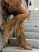 Vintage Tassel Chunky High-heeled Boots