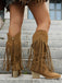 Vintage Tassel Chunky High-heeled Boots