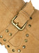 Flannelette Studded Wingtip Toe Chunky Heel Boots