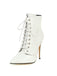 Faux Crocodile Leather Lace-Up Mid-Calf Boots