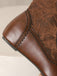 Vintage Embroidered Lace-Up Inner Heel Boots