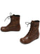 Vintage Embroidered Lace-Up Inner Heel Boots
