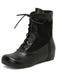 Vintage Embroidered Lace-Up Inner Heel Boots