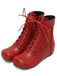 Vintage Embroidered Lace-Up Inner Heel Boots