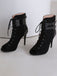 Metallic Open Toe Stiletto Drawstring Mid-Calf Boots
