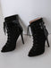 Metallic Open Toe Stiletto Drawstring Mid-Calf Boots