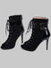 Metallic Open Toe Stiletto Drawstring Mid-Calf Boots