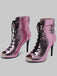 Metallic Open Toe Stiletto Drawstring Mid-Calf Boots