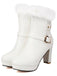 Vintage Faux Fur Buckle High Heel Boots
