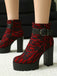 Vintage Lace Chunky Heel Platform Ankle Boots