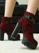 Vintage Lace Chunky Heel Platform Ankle Boots