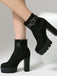 Vintage Lace Chunky Heel Platform Ankle Boots