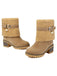 Vintage Pearl Velvet Polar Fleece Mid-Calf Boots