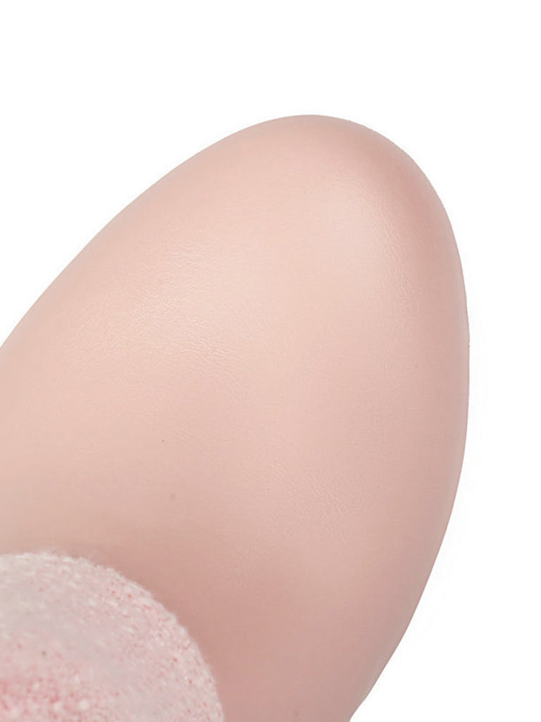 Solid PU Leather Ribbed Knit Patchwork High Heels