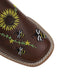 Brown Sunflower Embroidered Western Cowgirl Mid Calf Boots