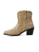 Retro Pointed Toe Solid Faux-Suede Ankle Boots
