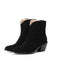Retro Pointed Toe Solid Faux-Suede Ankle Boots