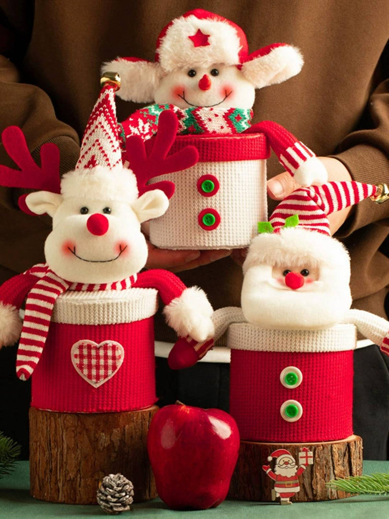Merry Christmas Cartoon Plush Knit Gift Box