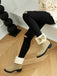Winter Plush Trim Bow Round Toe Ankle Boots
